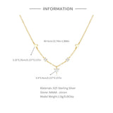 925 Silver Heart CZ Pendant Necklace High 18k Chain Jewelry