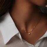 925 Silver Heart CZ Pendant Necklace High 18k Chain Jewelry