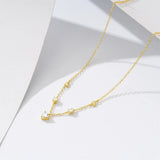 925 Silver Heart CZ Pendant Necklace High 18k Chain Jewelry