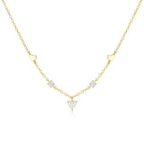 925 Silver Heart CZ Pendant Necklace High 18k Chain Jewelry