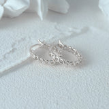 925 Silver Cross Hoop Earrings, Minimalist Wedding Party Jewelry