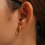 925 Silver Cross Hoop Earrings, Minimalist Wedding Party Jewelry