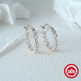 925 Silver Cross Hoop Earrings, Minimalist Wedding Party Jewelry