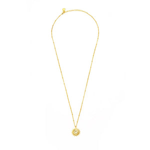925 Silver Sun Pendant Necklace Long Chain Beads Sunlight Necklace Women