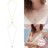 925 Silver Sun Pendant Necklace Long Chain Beads Sunlight Necklace Women