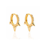 925 Silver Hoop Earrings Minimalist Cz Spikes Huggie Hoop Tiny Hoops Jewelry