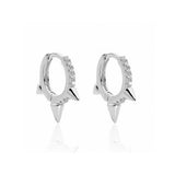 925 Silver Hoop Earrings Minimalist Cz Spikes Huggie Hoop Tiny Hoops Jewelry