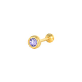 925 Silver Hoop Earrings Purple CZ Huggie Earrings for Women