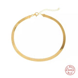 925 Sterling Silver Snake Chain Necklace 18K Plated Jewelry
