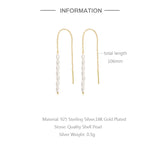 925 Silver Pearl Beads Pendant Tassel Earrings