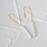 925 Silver Pearl Beads Pendant Tassel Earrings