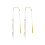 925 Silver Pearl Beads Pendant Tassel Earrings