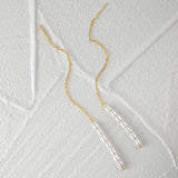 925 Silver Pearl Beads Pendant Tassel Earrings