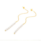 925 Silver Pearl Beads Pendant Tassel Earrings