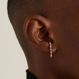 925 Silver Pearl CZ Pave Ear Climber Women Line Ear Crawlers Jewelry