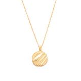 925 Silver Texture Disc Pendant Necklace For Women Retro Choker