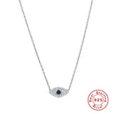 925 Silver Evil Eye Diamond Pendant Necklace for Women Girls Party Fine Jewelry
