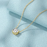 925 Sterling Silver Round CZ Pendant Necklaces for Women