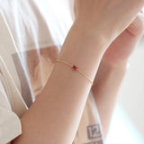 925 Silver Red Heart Zircon Bracelet For Women