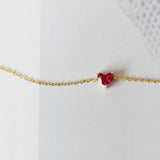 925 Silver Red Heart Zircon Bracelet For Women
