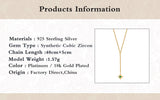 925 Silver Long Chain Green Zircon Star Pendant Necklace French Clavicle Choker