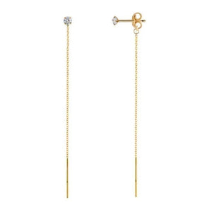 925 Silver Tassel Drop Earring Crystal Pendant Dangle Jewelry