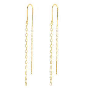 925 Silver Tassel Threader Earrings Zircon Snake Padlock Key Dangle Jewelry