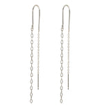 925 Silver Tassel Threader Earrings Zircon Snake Padlock Key Dangle Jewelry