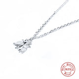 925 Sterling Silver Bee Pendant Necklace for Women