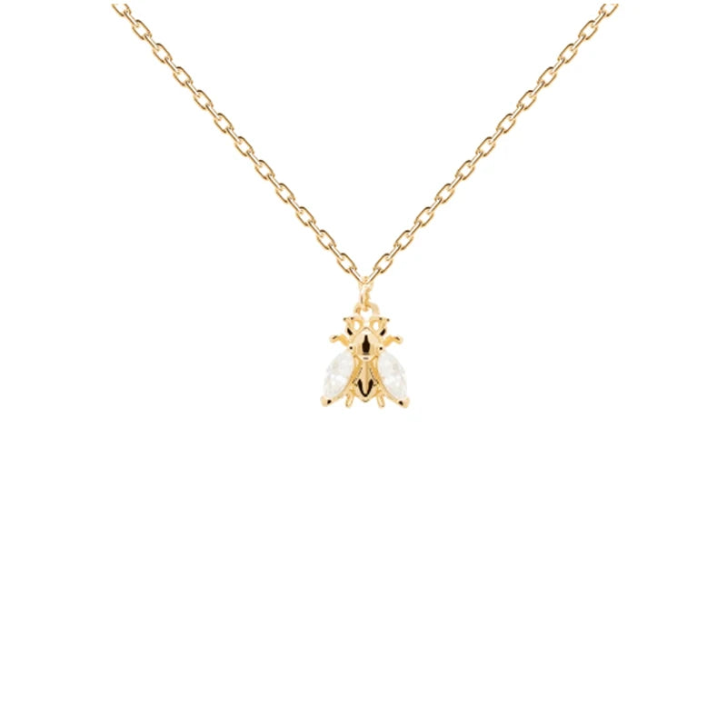 925 Sterling Silver Bee Pendant Necklace for Women