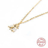 925 Sterling Silver Bee Pendant Necklace for Women