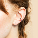 925 Silver Colorful Zircon Clip Earrings No Piercing