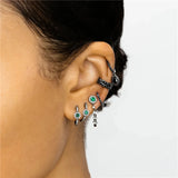 925 Silver Colorful Zircon Clip Earrings No Piercing