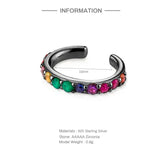 925 Silver Colorful Zircon Clip Earrings No Piercing
