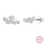 Sterling Silver Zircon Climber Earrings for Women