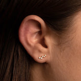 Sterling Silver Zircon Climber Earrings for Women