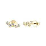 Sterling Silver Zircon Climber Earrings for Women