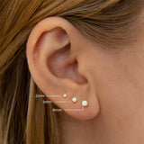925 Silver Opal Stud Earrings Set 18K Plated 3pcs