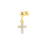 925 Silver Mini Snake Stud Earrings Zircon Bolt Flower Cartilage Ear Studs