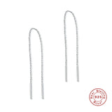 925 Silver Chain Tassel Threader Earrings 18K Plated Dangle Earrings