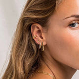 925 Silver Square Rectangle Hoop Earrings Geometric Huggies