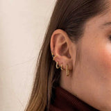 925 Silver Square Rectangle Hoop Earrings Geometric Huggies