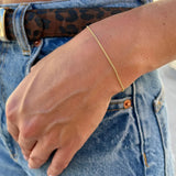 925 Silver Thin Slim Chain Bracelets For Women Gift 18K Plated