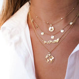 925 Silver Mama Letter Pendant Necklace Mother's Gift Choker Jewelry