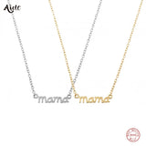 925 Silver Mama Letter Pendant Necklace Mother's Gift Choker Jewelry