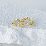 925 Silver CZ Pave Hoop Earrings Delicate Jewelry