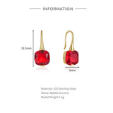 925 Silver Multicolor Zircon Drop Earrings For Women Wedding Party