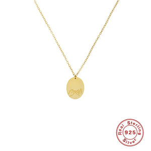925 Silver Necklace Hand in Hand Pattern Pendant Personalized Clavicle Chain