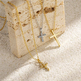 925 Sterling Silver Crystal Cross Choker Necklace for Women