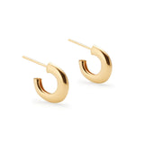 925 Silver Tube Hoop Earrings Small C Shape Loop Circle Earring